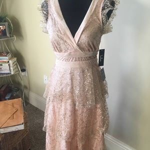 Brand New with Tags Lulu gold/cream lace dress
